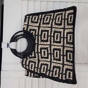 H&M Black and Cream Tote Bag
